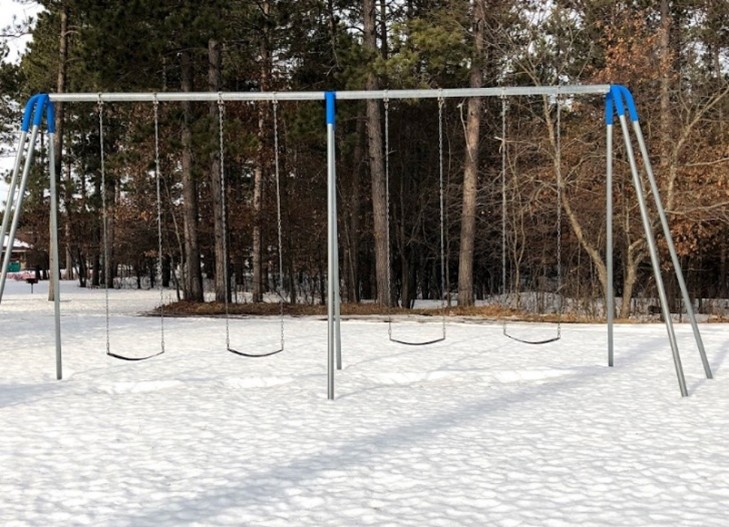 Our sturdy well-constructed 12’ swing set will remain where it currently resides